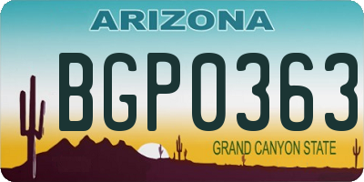 AZ license plate BGP0363