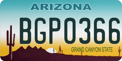 AZ license plate BGP0366
