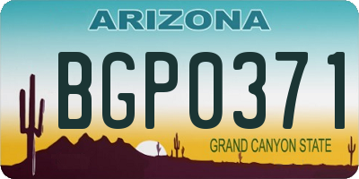AZ license plate BGP0371