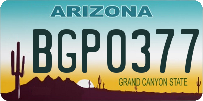 AZ license plate BGP0377