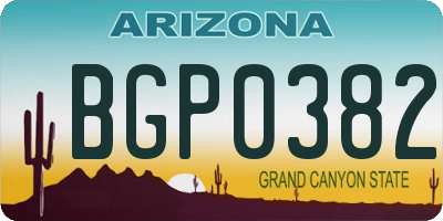 AZ license plate BGP0382