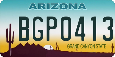 AZ license plate BGP0413