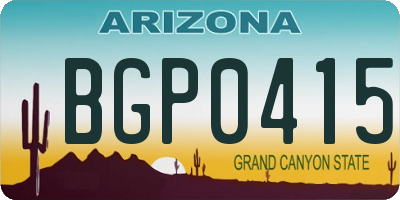 AZ license plate BGP0415
