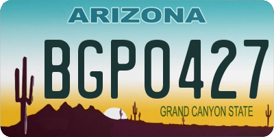 AZ license plate BGP0427