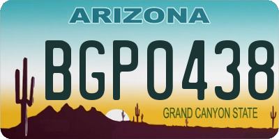 AZ license plate BGP0438