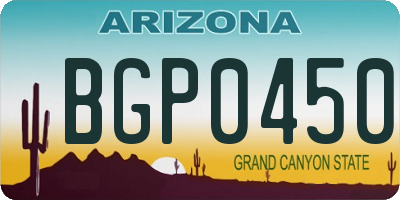 AZ license plate BGP0450