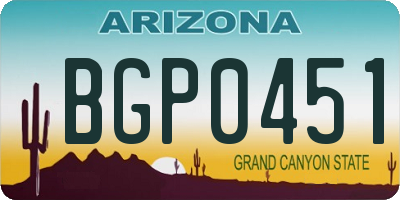 AZ license plate BGP0451