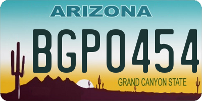 AZ license plate BGP0454