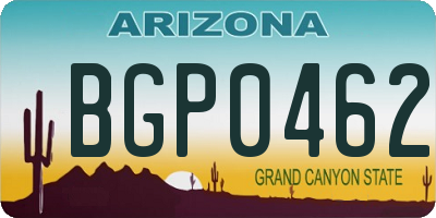 AZ license plate BGP0462