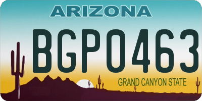 AZ license plate BGP0463