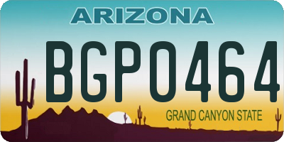 AZ license plate BGP0464