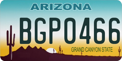 AZ license plate BGP0466