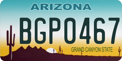 AZ license plate BGP0467