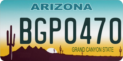 AZ license plate BGP0470