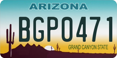 AZ license plate BGP0471