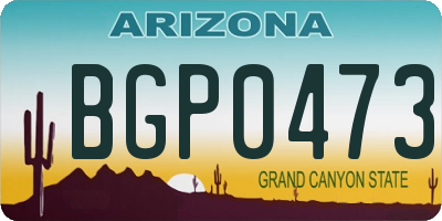 AZ license plate BGP0473