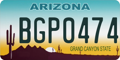AZ license plate BGP0474
