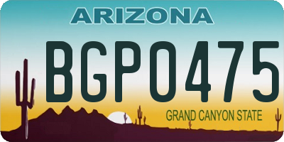 AZ license plate BGP0475