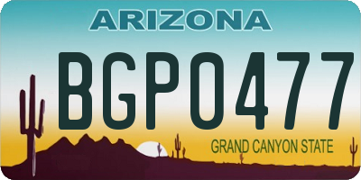 AZ license plate BGP0477
