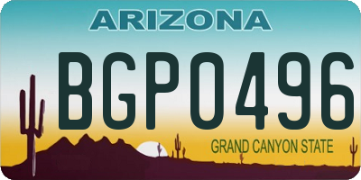 AZ license plate BGP0496