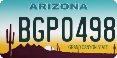 AZ license plate BGP0498