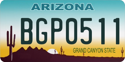 AZ license plate BGP0511