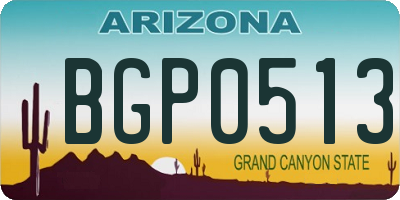 AZ license plate BGP0513