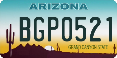 AZ license plate BGP0521