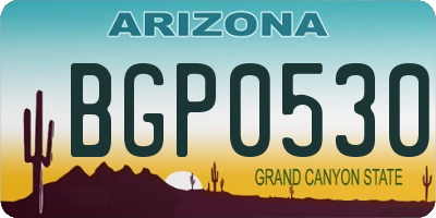 AZ license plate BGP0530
