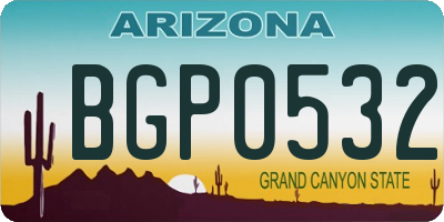 AZ license plate BGP0532