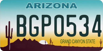 AZ license plate BGP0534
