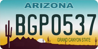 AZ license plate BGP0537