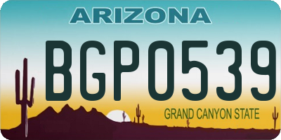 AZ license plate BGP0539
