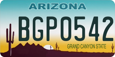 AZ license plate BGP0542