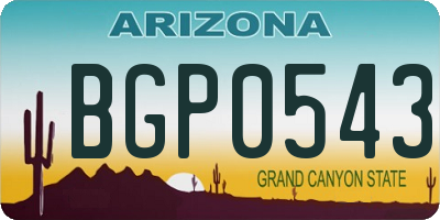 AZ license plate BGP0543