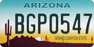 AZ license plate BGP0547