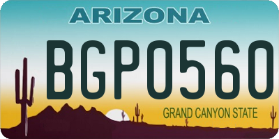 AZ license plate BGP0560