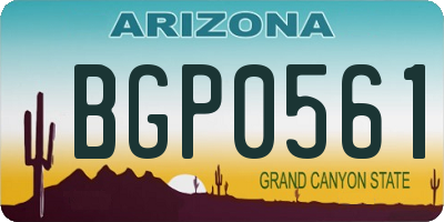 AZ license plate BGP0561