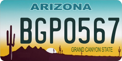 AZ license plate BGP0567