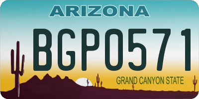 AZ license plate BGP0571