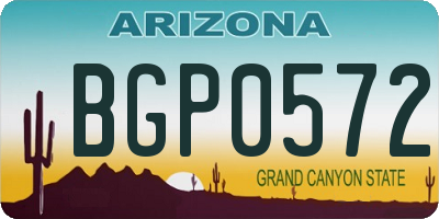 AZ license plate BGP0572