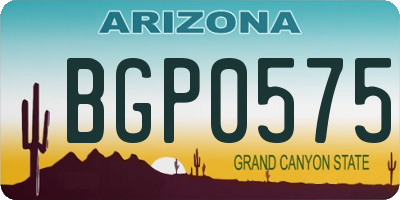 AZ license plate BGP0575