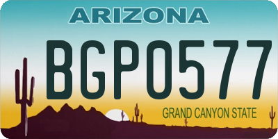 AZ license plate BGP0577