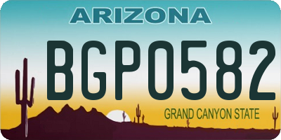 AZ license plate BGP0582