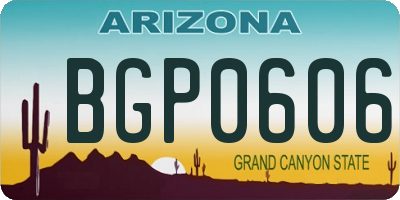 AZ license plate BGP0606