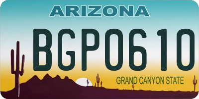 AZ license plate BGP0610