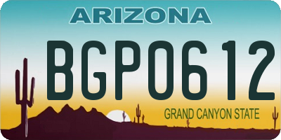 AZ license plate BGP0612