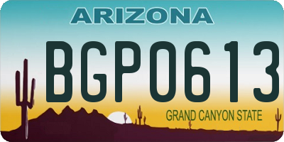 AZ license plate BGP0613
