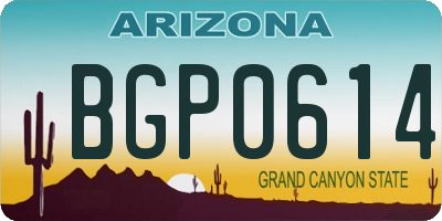 AZ license plate BGP0614