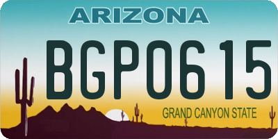 AZ license plate BGP0615